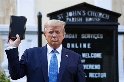 photo of trump at church holding bible
